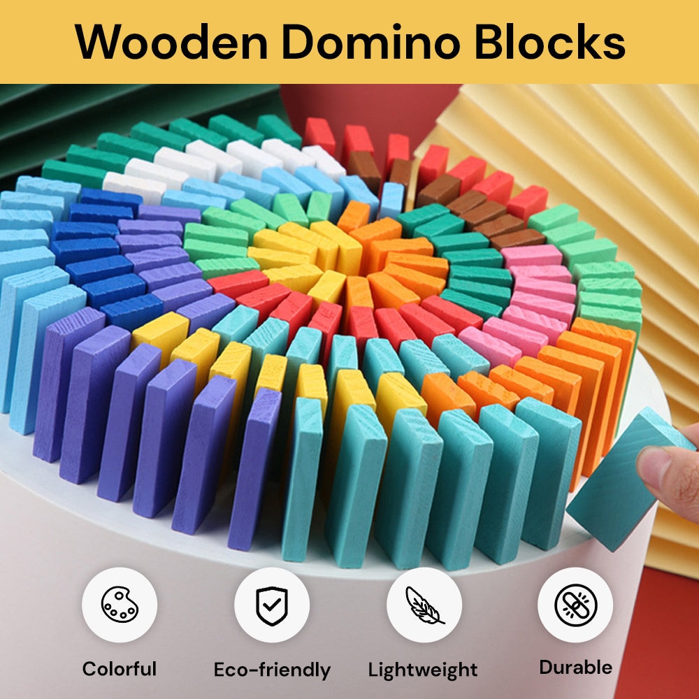 Buy EZONEDEAL 120pcs Wooden Dominos Blocks Set Kids Game Educational ...