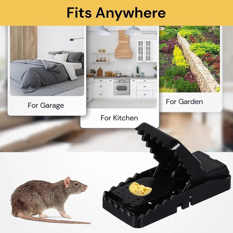 6Pcs Premium Reusable Mouse Traps Rodent Snap Trap Rat Trap Mouse