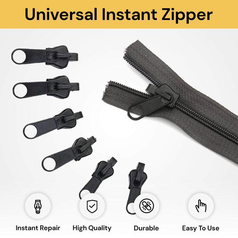 12/6Pcs Universal Slider Instant Fix Zipper Repair Kit Replacement