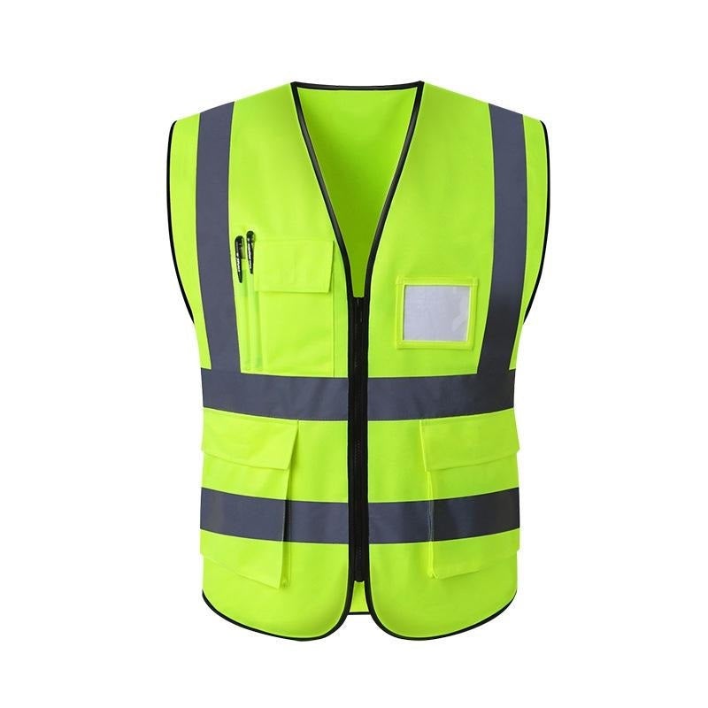 Buy EZONEDEAL Executive Work Safety Zip Vest Pocket High Visibility ...