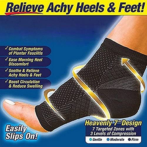 EZONEDEAL Foot Angel Compression Socks Foot Sleeve Plantar Arthritis Sore Achy Heel Pain Anti Fatigue Best 24/7 Compression Socks for Ankle Swelling Plantar Washes Well