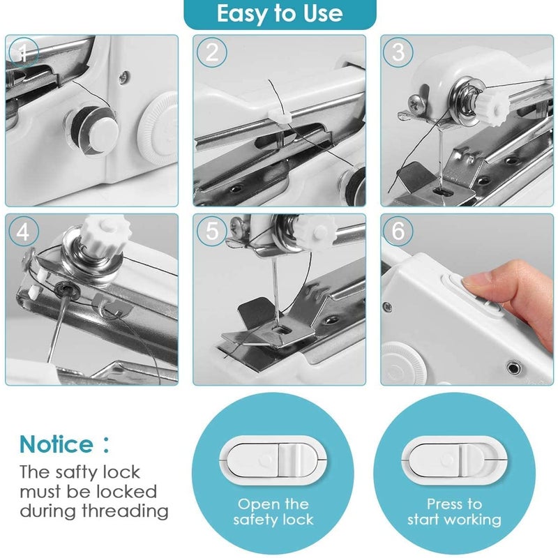 Buy EZONEDEAL Handheld Sewing Machine, Portable Mini Sewing Machine for  Beginners, Cordless Electric Stitching Machine with Sewing Accessories for  Clothing, Curtains, Crafts Home Repairing & DIY - MyDeal