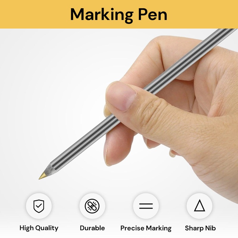 Tungsten Carbide Tip Scriber Pen – Engraving Tool For Glass, Ceramic, Metal, Plastic (Golden)