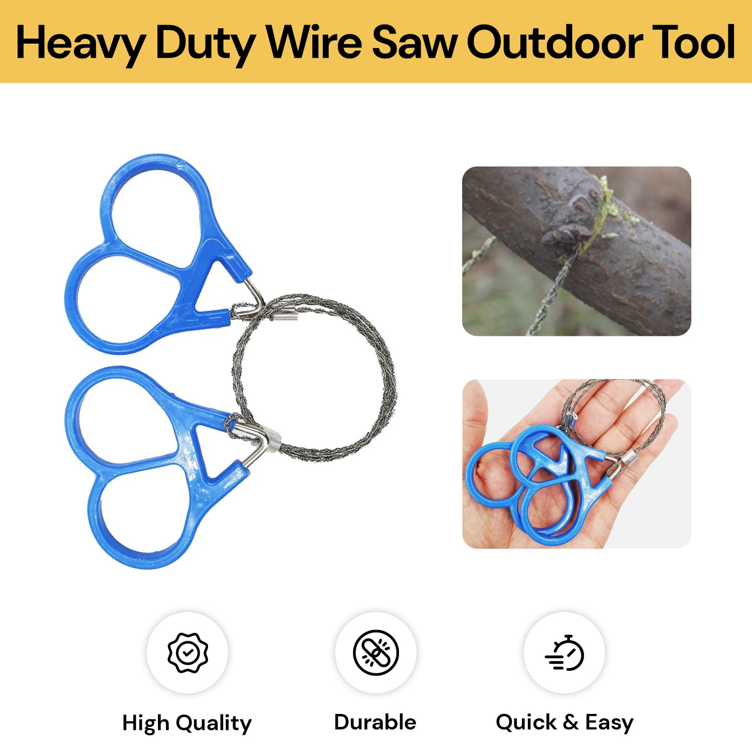 Outdoor Stainless Steel Wire Saw Emergency Camping Hiking Survival Tool EZONEDEAL Australia