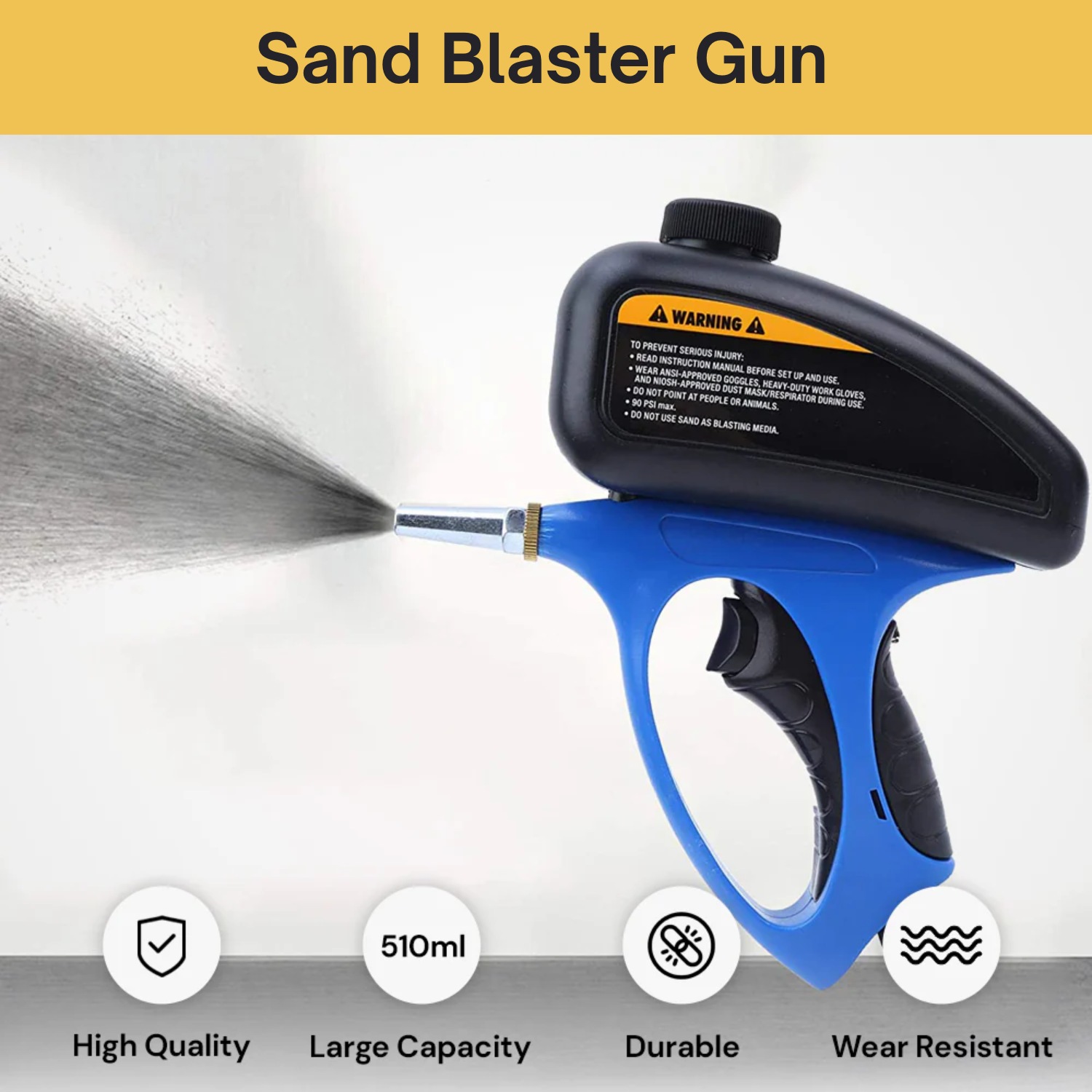 Sand Blaster Gun  Portable Sandblasting Tool Blue Black EZONEDEAL
