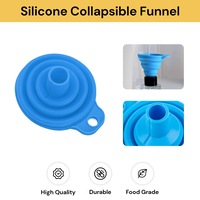 2PCs Silicone Collapsible Funnel Kitchen Funnel for Liquid Oil Water Filling Transfer Foldable Cooking Utensil
