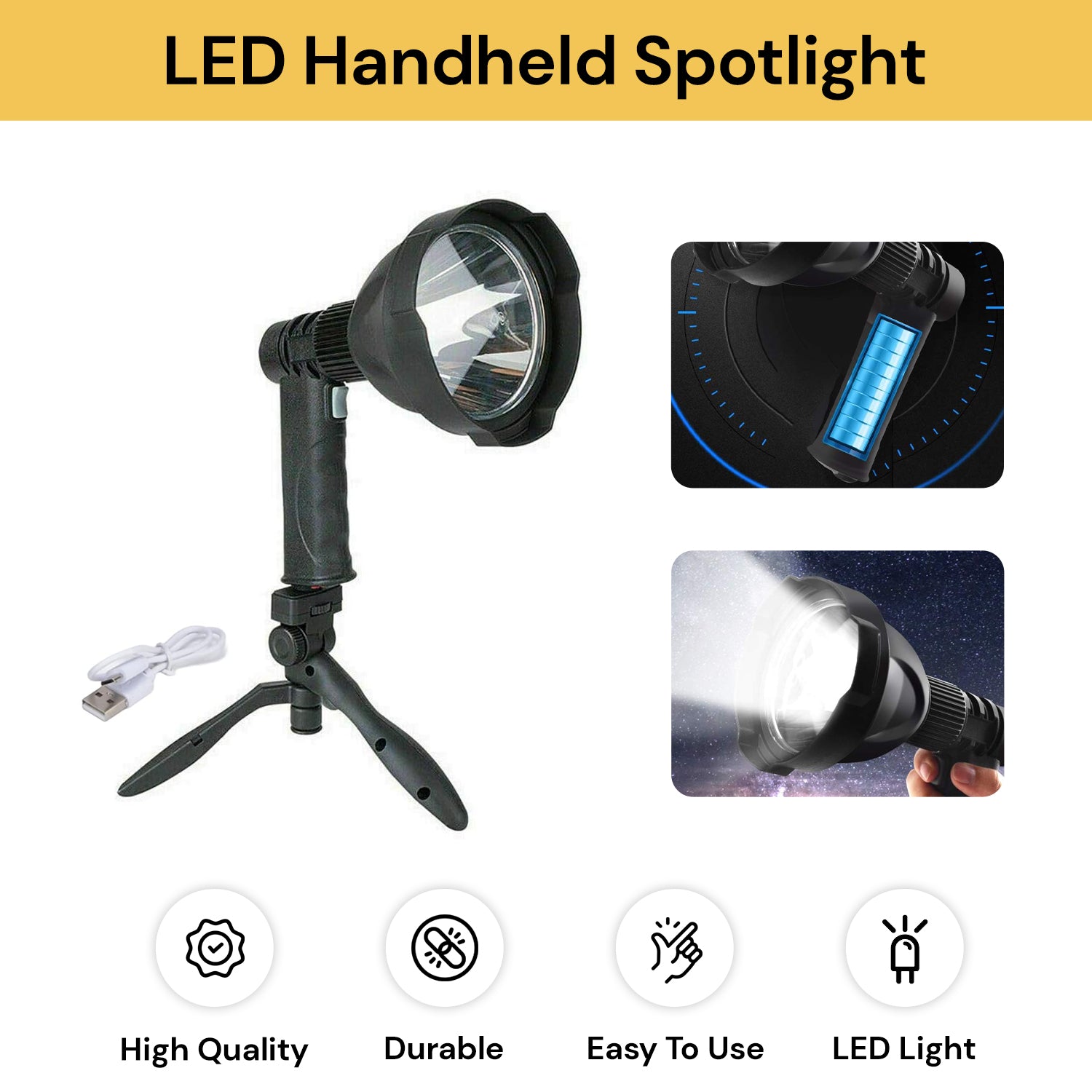 LED Handheld Spotlight Unbranded Australia