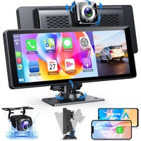 10.26" Dual Dash Cam Front & Rear Car Camera Wireless Apple Carplay Android Auto FM Touch Screen Radio