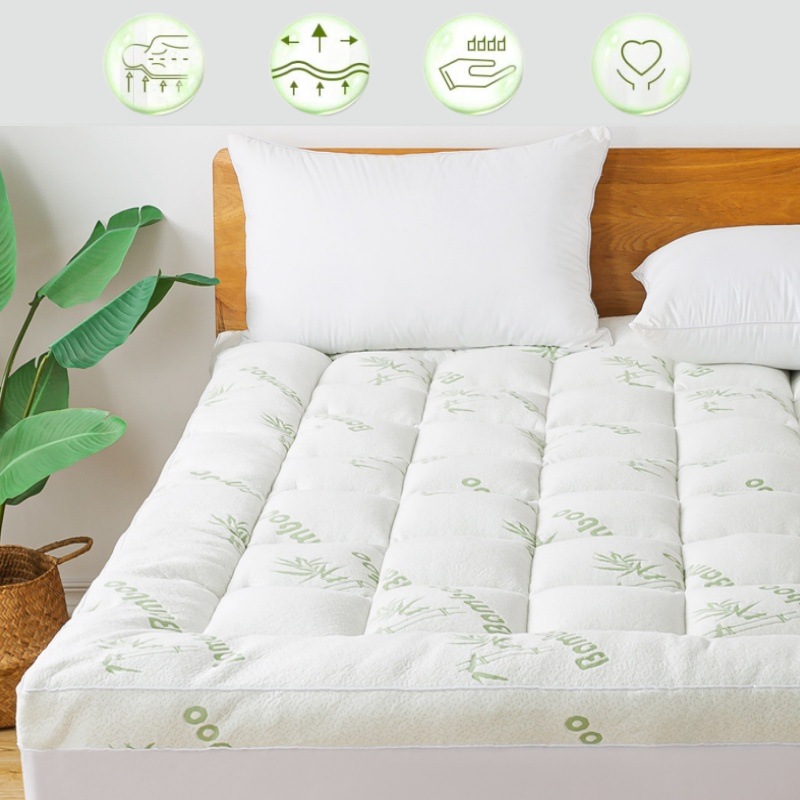 Buy 1000GSM Bamboo Mattress Topper Pillowtop Fitted Mattress Underlay ...