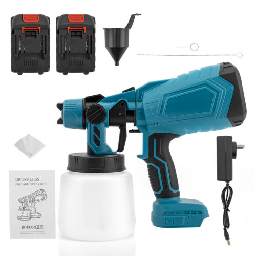 1000ML Cordless High Pressure Paint Spray Gun Sprayer Airless For Makita Battery 