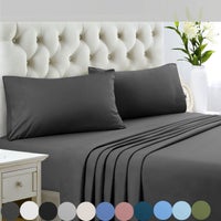 2000TC Ultra SOFT - 4 Pcs FLAT & FITTED Sheet Set With Pillowcase Queen/King/Super Size Bed New