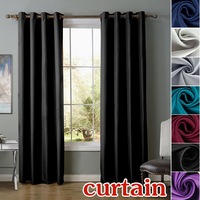 2PCS Blockout Curtains Blackout Eyelet 3 Layers Curtain Draperies Window Bedroom