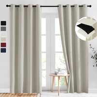 2X Blockout Curtains Blackout Window Curtain Draperies Pair Eyelet Bedroom Decor