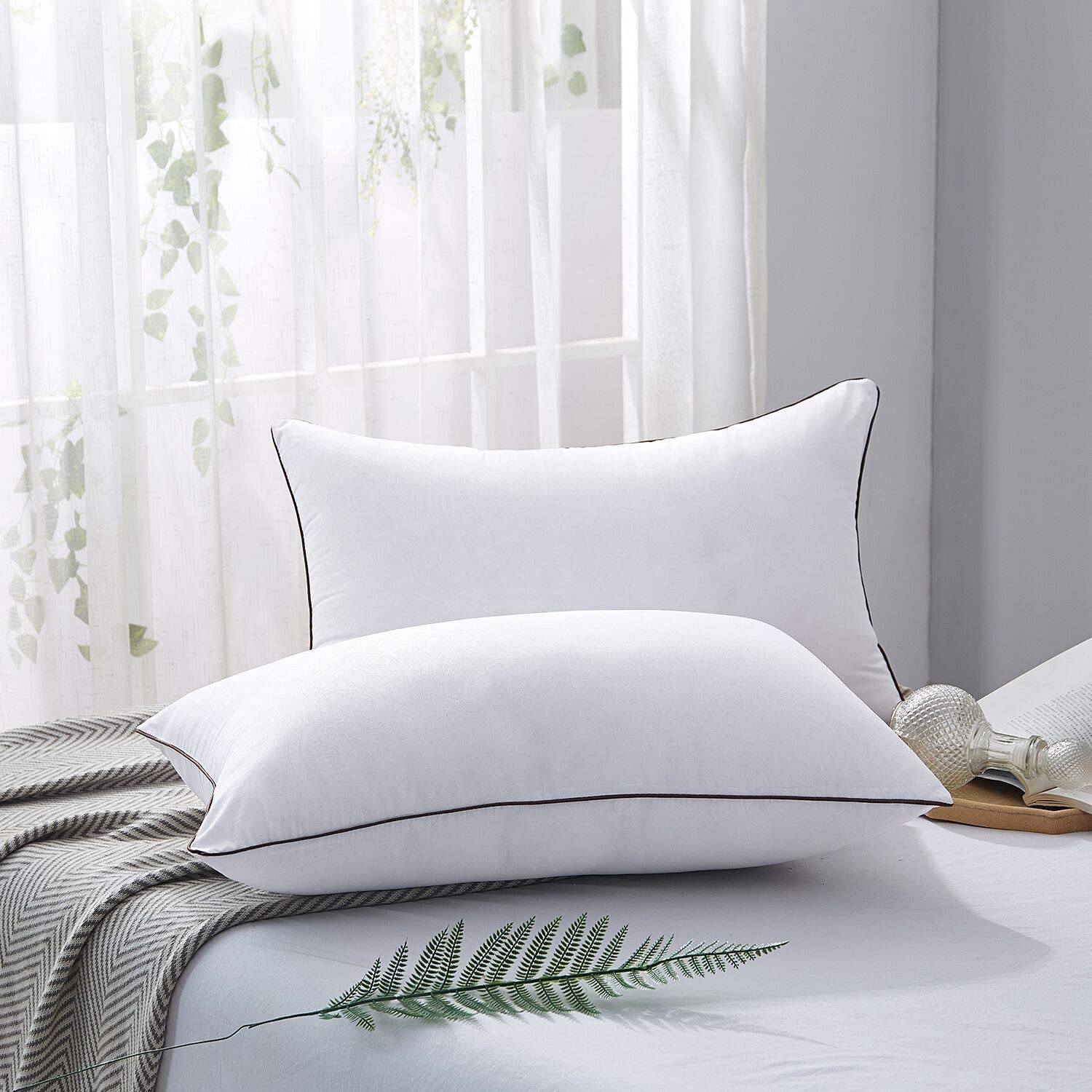 Buy 2x Hotel Quality Cotton Pillow Breathable Cooling Pillows Standard King Size Medium Firm MyDeal