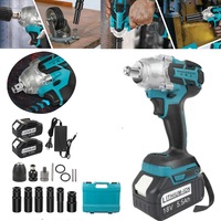 Cordless Brushless Electric Impact Wrench Tool Set 1/2" 20V 700Nm
