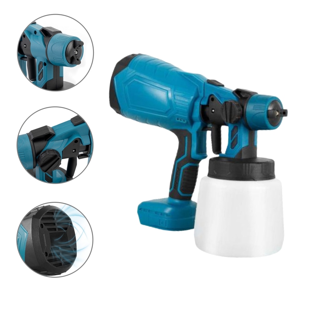 Cordless High Pressure Spray Gun Airless Paint Sprayer For Makita Battery 1000ML 