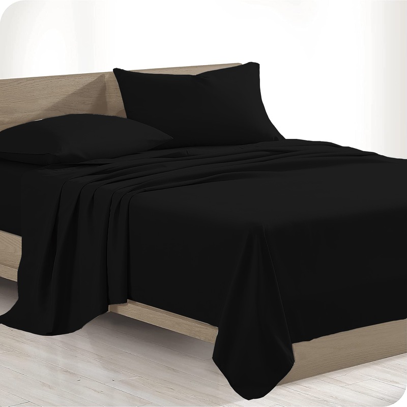 Buy Egyptian Cotton Flat Fitted Sheet Set 2000TC Bed Sheets King Single