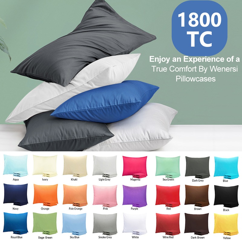 Buy 2xSilky Satin Pillowcases Extra Smooth Soft Cover Solid Standard