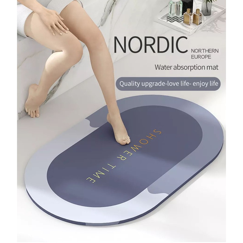 Buy Super Absorbent Bath Mat Quick-Drying Non-Slip Diatom Mud Soft ...