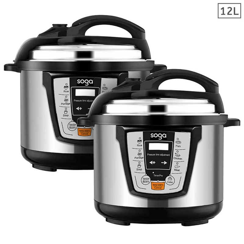Buy SOGA 2X Electric Stainless Steel Pressure Cooker 12L 1600W