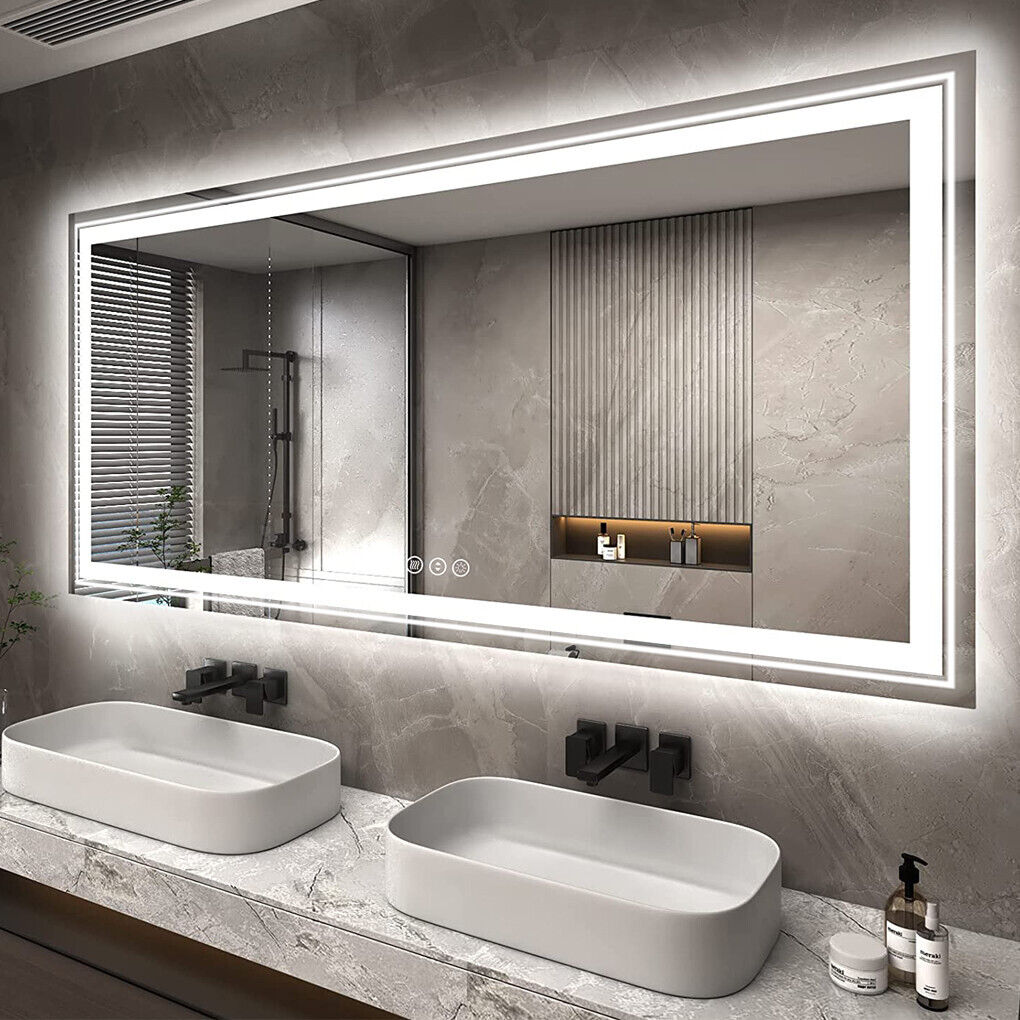 Backlit bathroom on sale vanity mirror