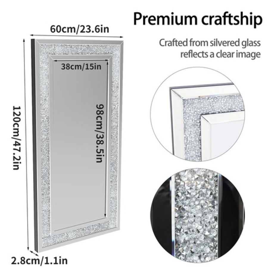 Luxury Crushed Diamond Wall Mirror