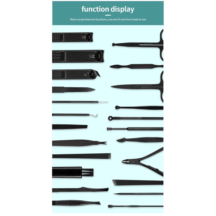 22PCS Nail Care Kit Stainless Steel Manicure & Pedicure Tools with Clippers