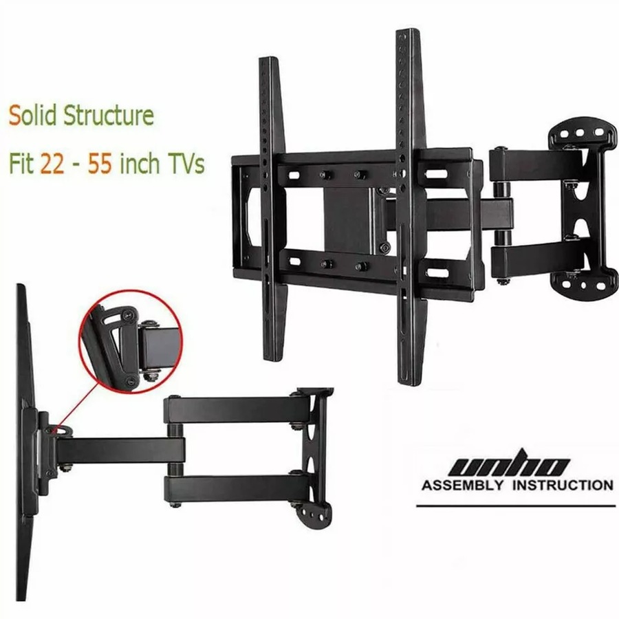 27"-55" LCD LED TV Wall Mount Bracket Swivel Full Motion for Samsung Hisense TCL