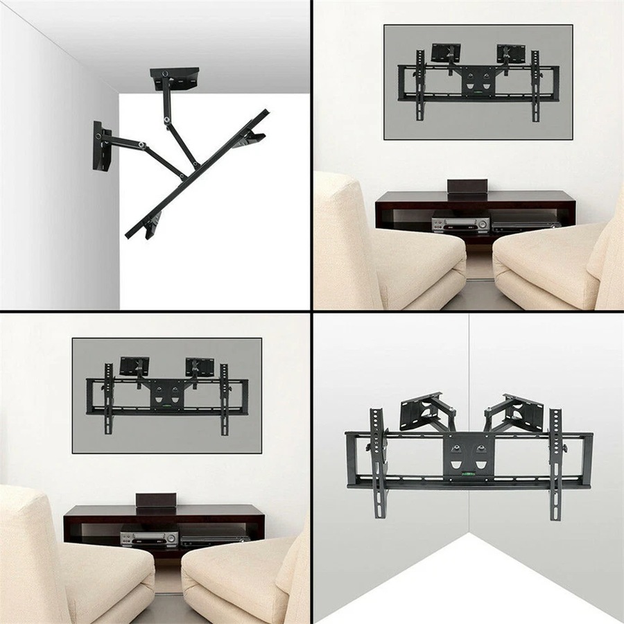32"-65" Heavy Duty Wall Corner TV Mount Flexible Full Motion Swing Arm Bracket