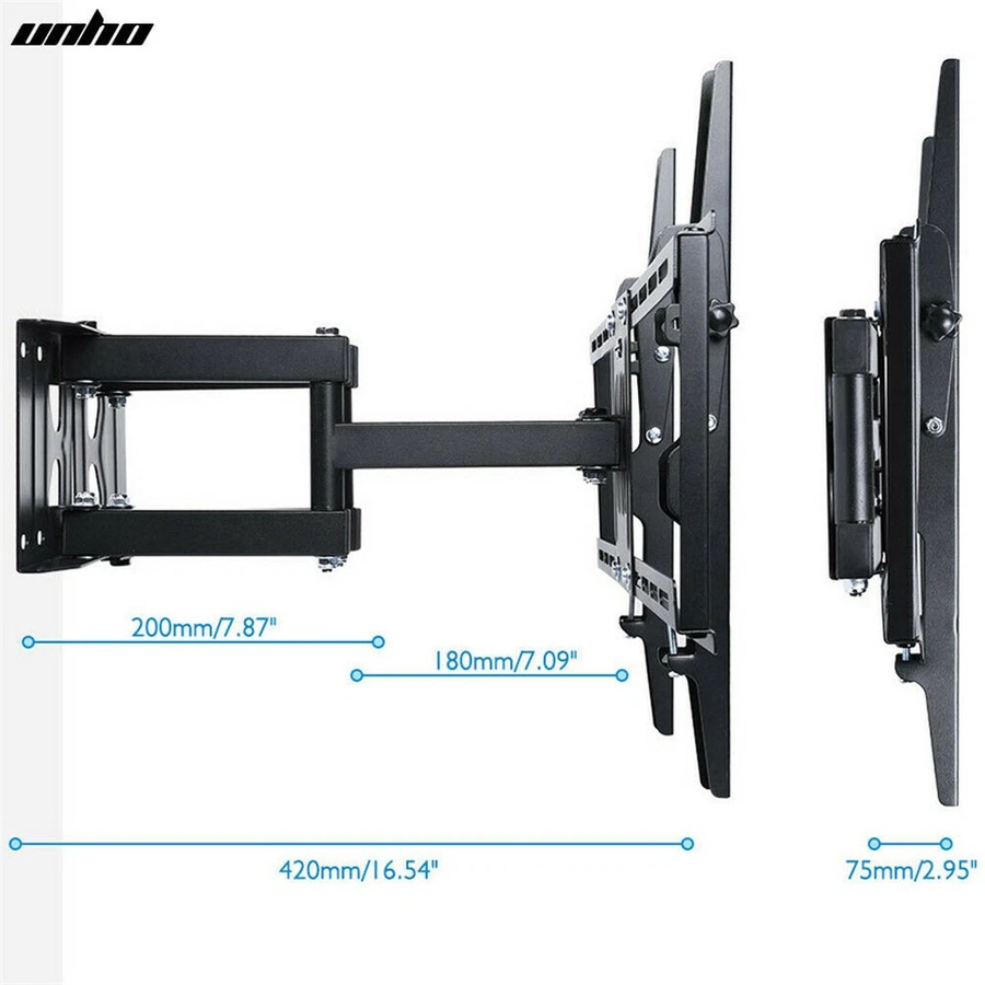32"-65" Heavy Duty Wall Corner TV Mount Flexible Full Motion Swing Arm Bracket