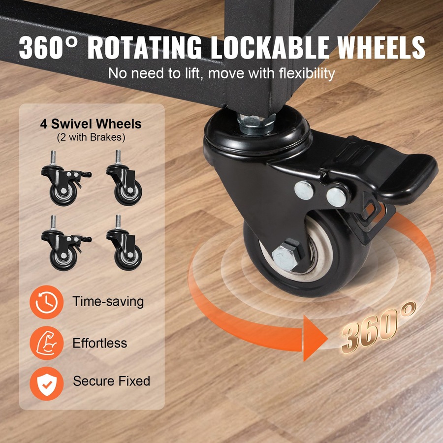 38 Inch Heavy Duty Dog Crate, Indestructible Dog Crate, 3-Door Heavy Duty Dog Kennel for Medium to Large Dogs with Lockable Wheels and Removable Tray, High Anxiety Dog Crate for Indoor & Outdoor