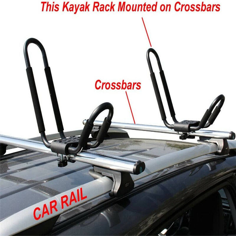 Buy 4X J-Bar Rack Kayak Carrier Canoe Boat Surf Ski Roof Top Mount Car SUV  Crossbar - MyDeal