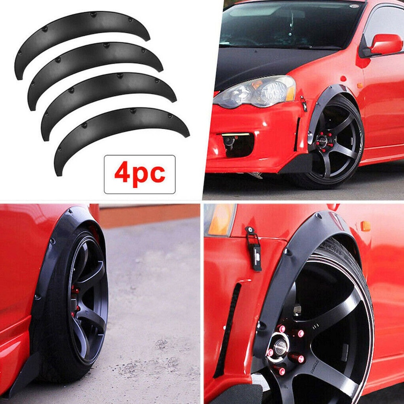 Buy 4x Universal Flexible Car Fender Flares Extra Wide Body Wheel ...