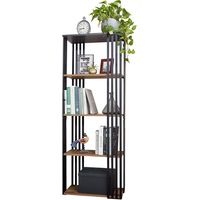 5-Tier Bookcase Display Shelf Storage Organizer Cabinet Stand Home Office Booksh