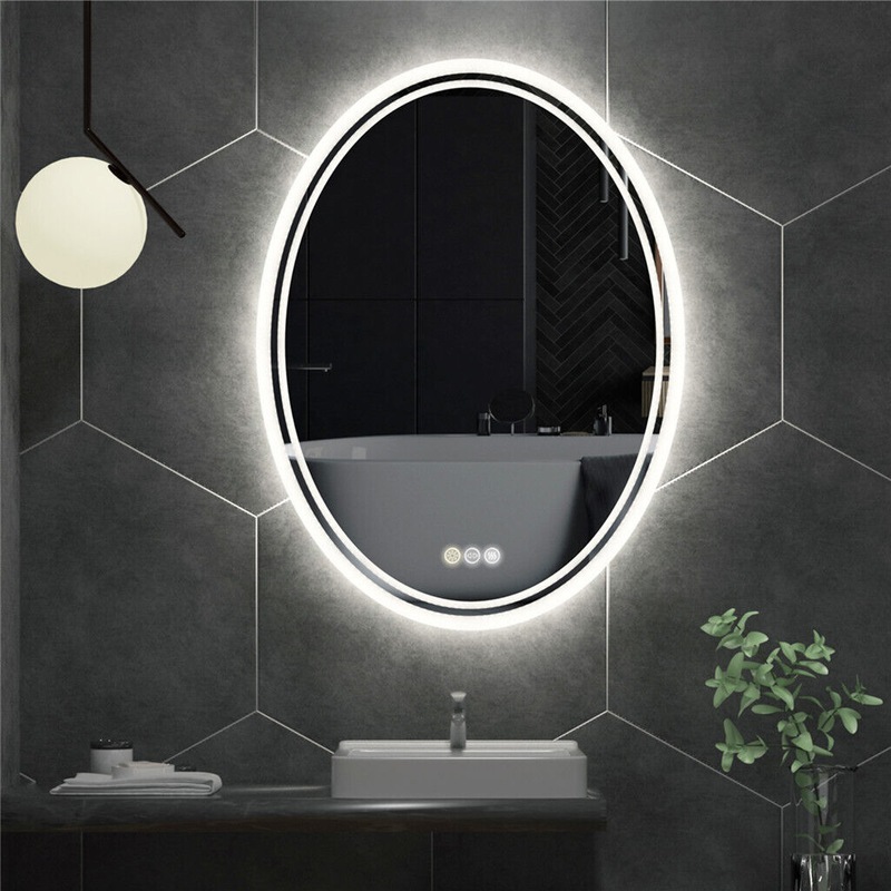 Buy 600*800MM Smart Frameless LED Bathroom Mirror Oval Demist Vanity ...