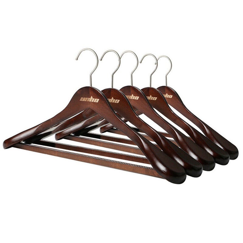 5 PCS Wooden Extra-Wide Shoulder Suit Hangers Coat Hangers