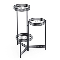 3 tier Premium Quality Black Metal Plant Stand
