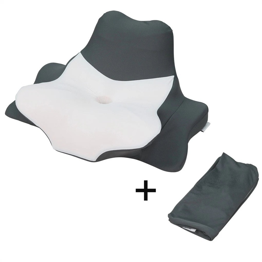 Ergonomic Memory Foam Contour Bed Pillow Comfortable Cervical Support Pillow for Sleeping Reading and Lying with Ice Silk Cover for Neck Shoulder Support