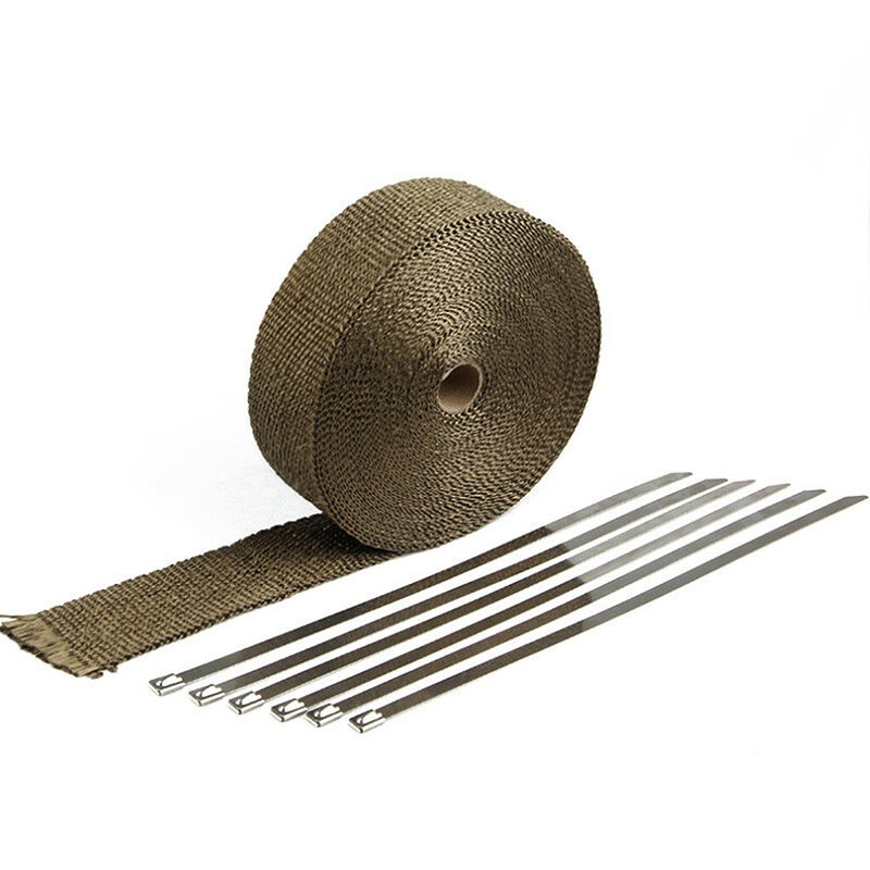 Buy Exhaust Manifold Downpipe Titanium Heat Wrap 15m & 10 Ties rap De