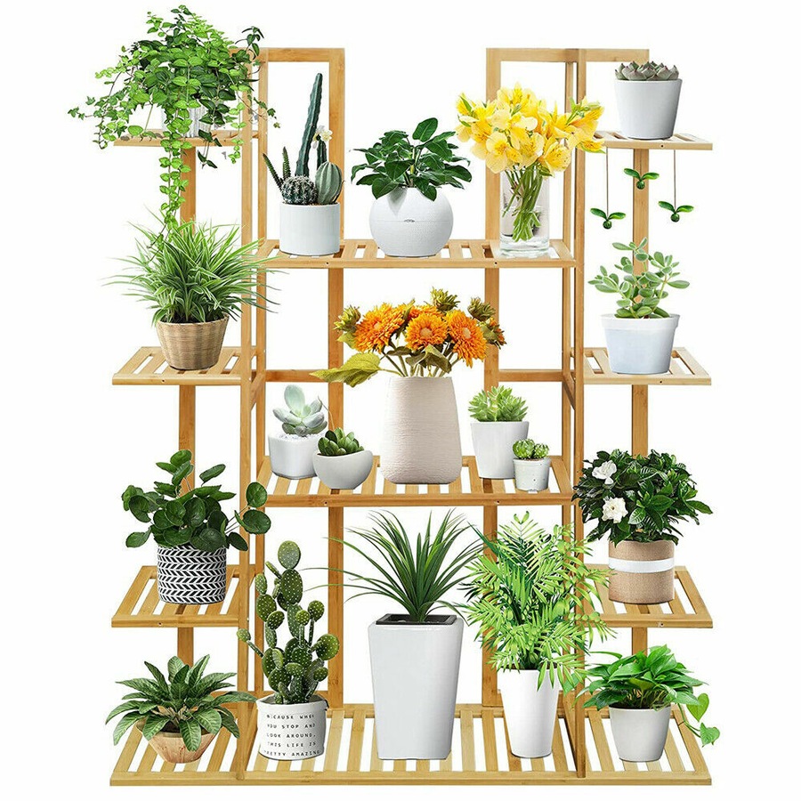 Buy Extra Large Flower Stand Plant Rack Shelf Bamboo Plant Display ...