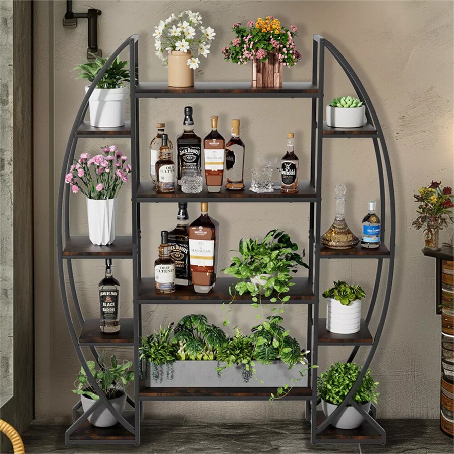 Fin 8 Tier Tall Large Plant Ladder Shelf Freestanding Flower Display Stand Bookshelf