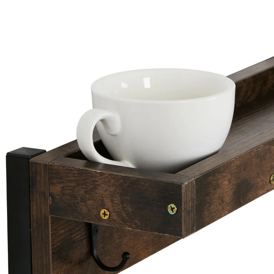 Fin Coffee Mug Holder Rustic Mug Rack Wall Mounted Cup Hangers For Kitchen Organizer