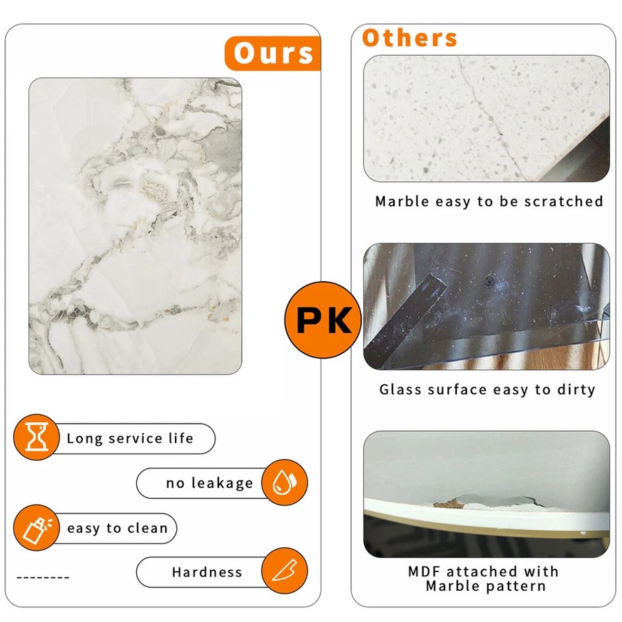 Fin Elegant White Marble Console Counter Table High Desk Pub Bar Table Scrach-Proof