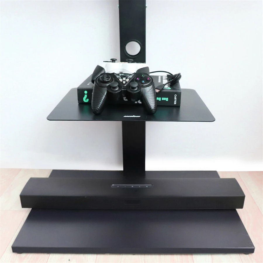 Fin Floor Tv Stand Swivel Mount Bracket Shelf 32 To 65 Inch Height Adjustable