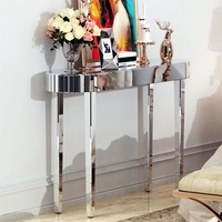 Fin Glam Mirrored Console Table Silver Entryway Hall Table Vanity Table Furniture Au