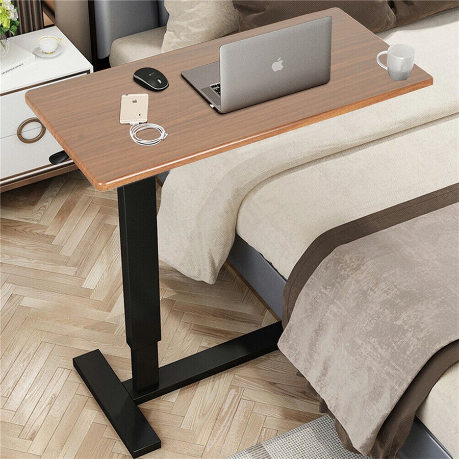 Overbed Bedside Table C Shaped Mobile Hospital Sofa Side Table Height Adjustable AU