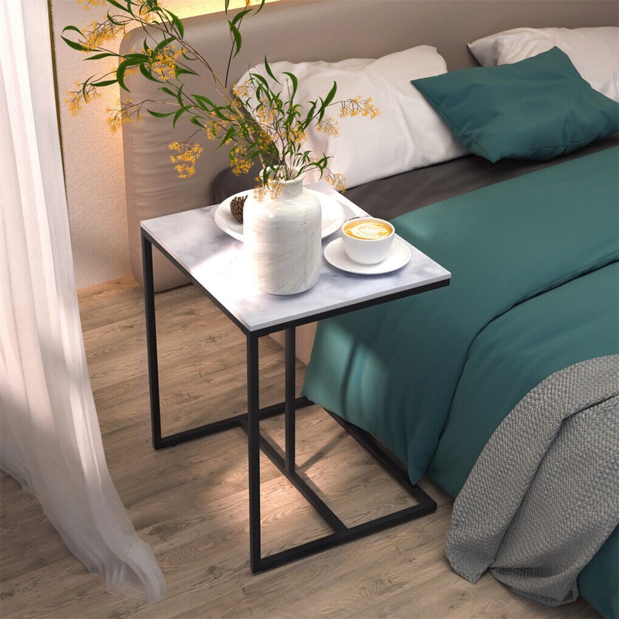 Fin Sleek C Shaped Sintered Sofa Side End Table Coffee Tray Laptop Stand Metal Legs