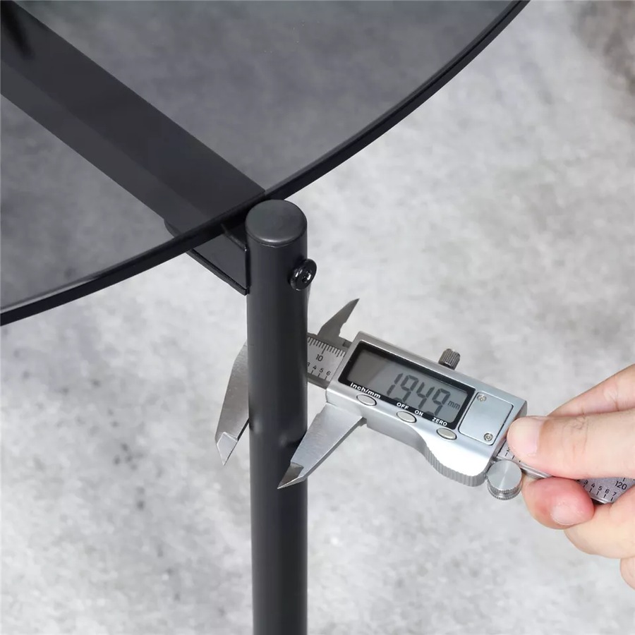 Fin Sleek Tempered Glass Tall Accent Side End Coffee Table Display Candle/Table Lamp