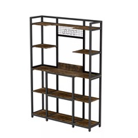 Fin Strong Large Capacity Bakers Rack Kitchen Hutch Cabinet Microwave Stand W/ Hooks