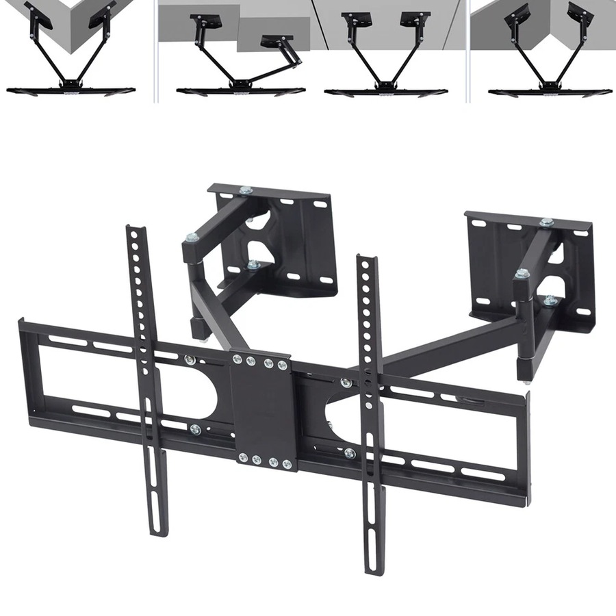 Fin Swivel Tilt Wall Mount Corner Tv Bracket For 32 42 48 50 65" Led Lcd Flat Screen